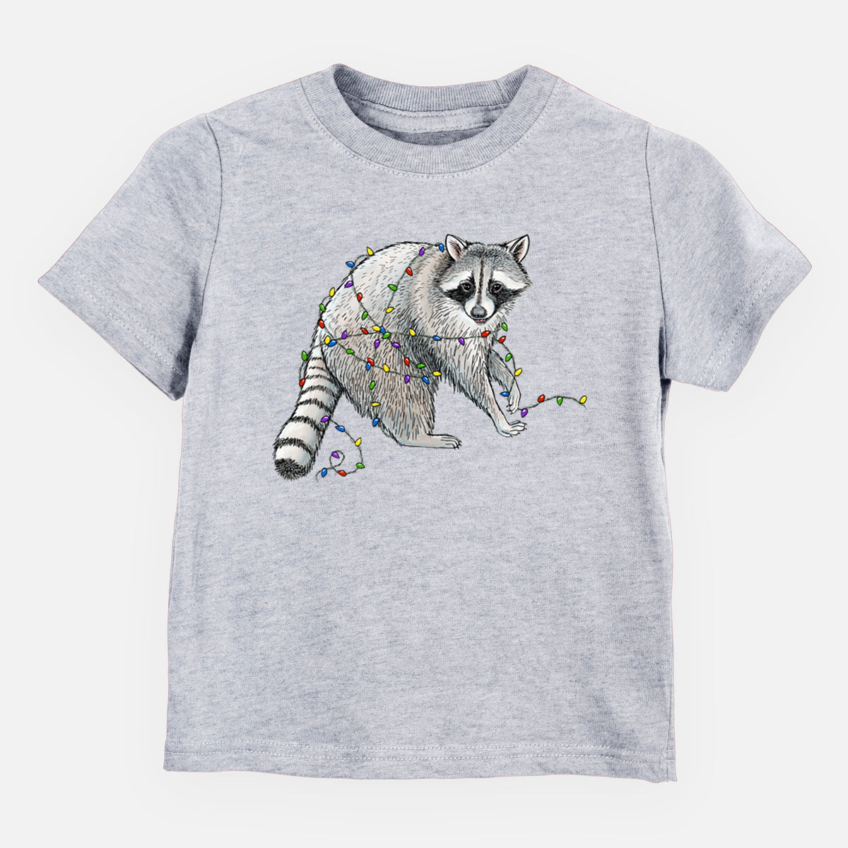 Christmas Raccoon - Toddler/Youth Shirt in Heather Grey