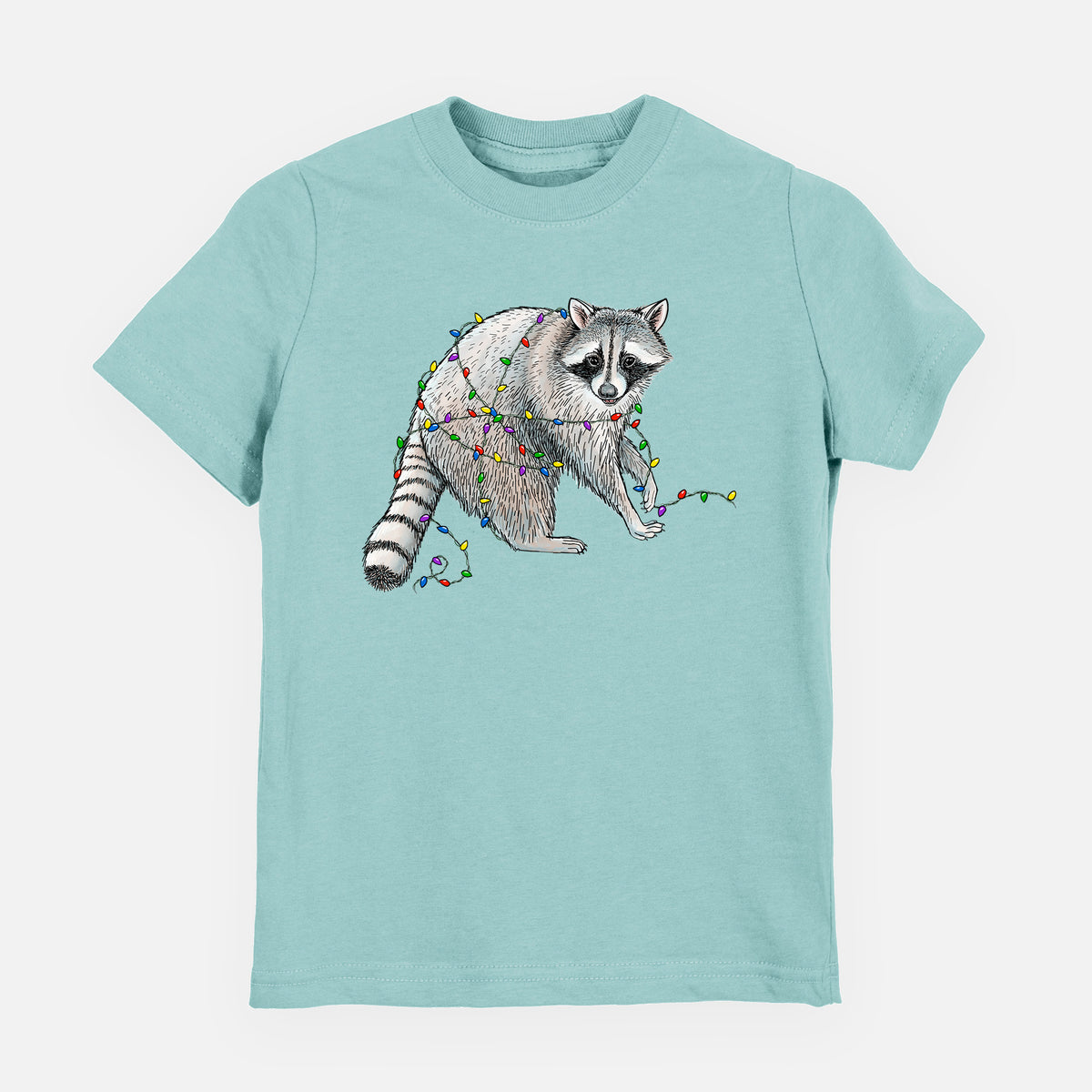 Christmas Raccoon - Toddler/Youth Shirt in Saltwater