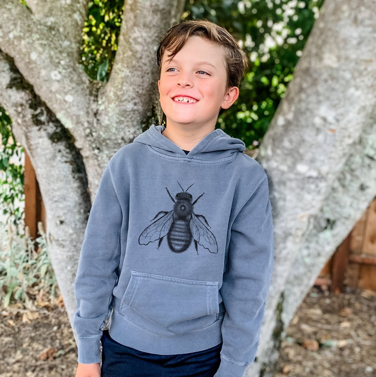 Xylocopa Virginica - Carpenter Bee - Youth Pigment Dyed Hoodie