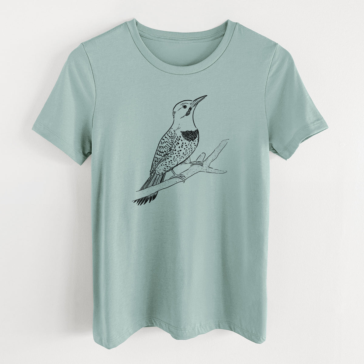 Northern Flicker (Yellow-shafted) - Colaptes auratus - Women's Lightweight Relaxed Fit 100% Cotton Crewneck