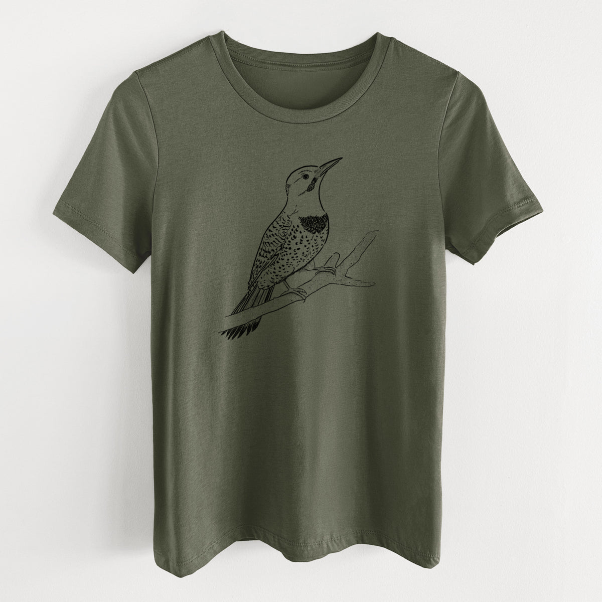 Northern Flicker (Yellow-shafted) - Colaptes auratus - Women's Lightweight Relaxed Fit 100% Cotton Crewneck