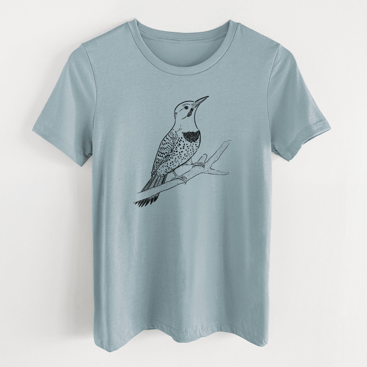 Northern Flicker (Yellow-shafted) - Colaptes auratus - Women's Lightweight Relaxed Fit 100% Cotton Crewneck