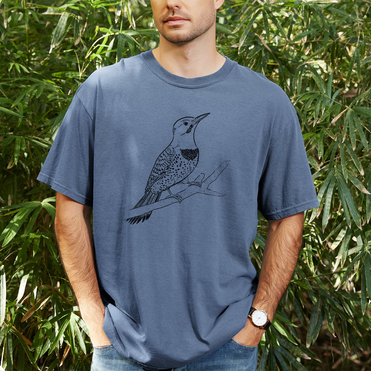 Northern Flicker (Yellow-shafted) - Colaptes auratus - Unisex Comfort Colors Garment-Dyed Heavyweight T-shirt