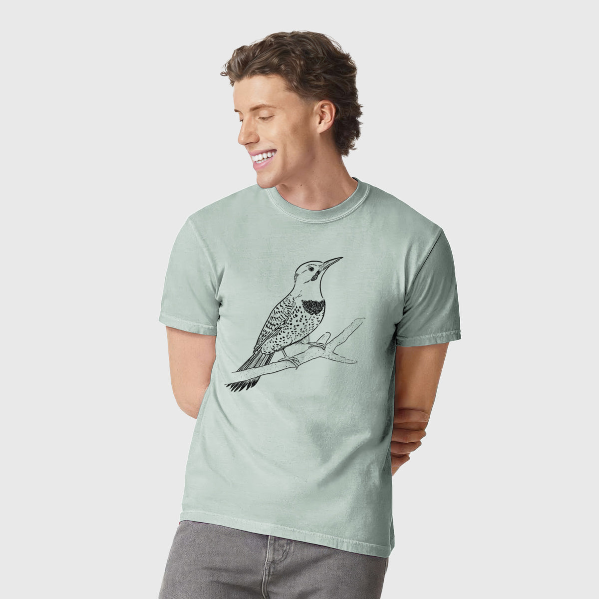 Northern Flicker (Yellow-shafted) - Colaptes auratus - Unisex Comfort Colors Garment-Dyed Heavyweight T-shirt