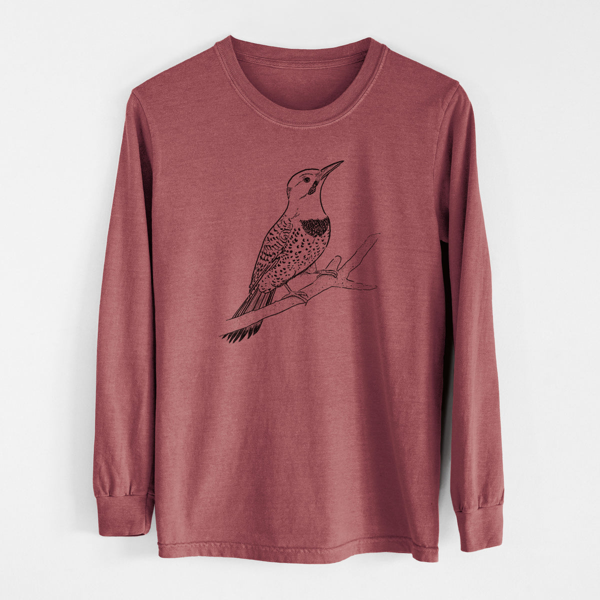 Northern Flicker (Yellow-shafted) - Colaptes auratus - Unisex Comfort Colors 100% Cotton Long Sleeve