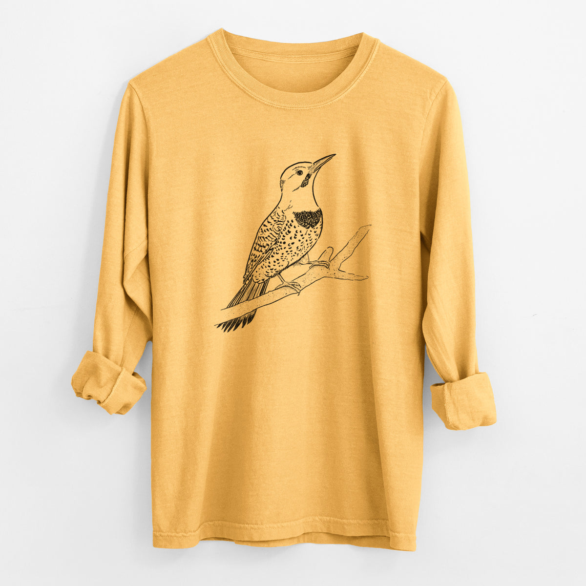 Northern Flicker (Yellow-shafted) - Colaptes auratus - Unisex Comfort Colors 100% Cotton Long Sleeve