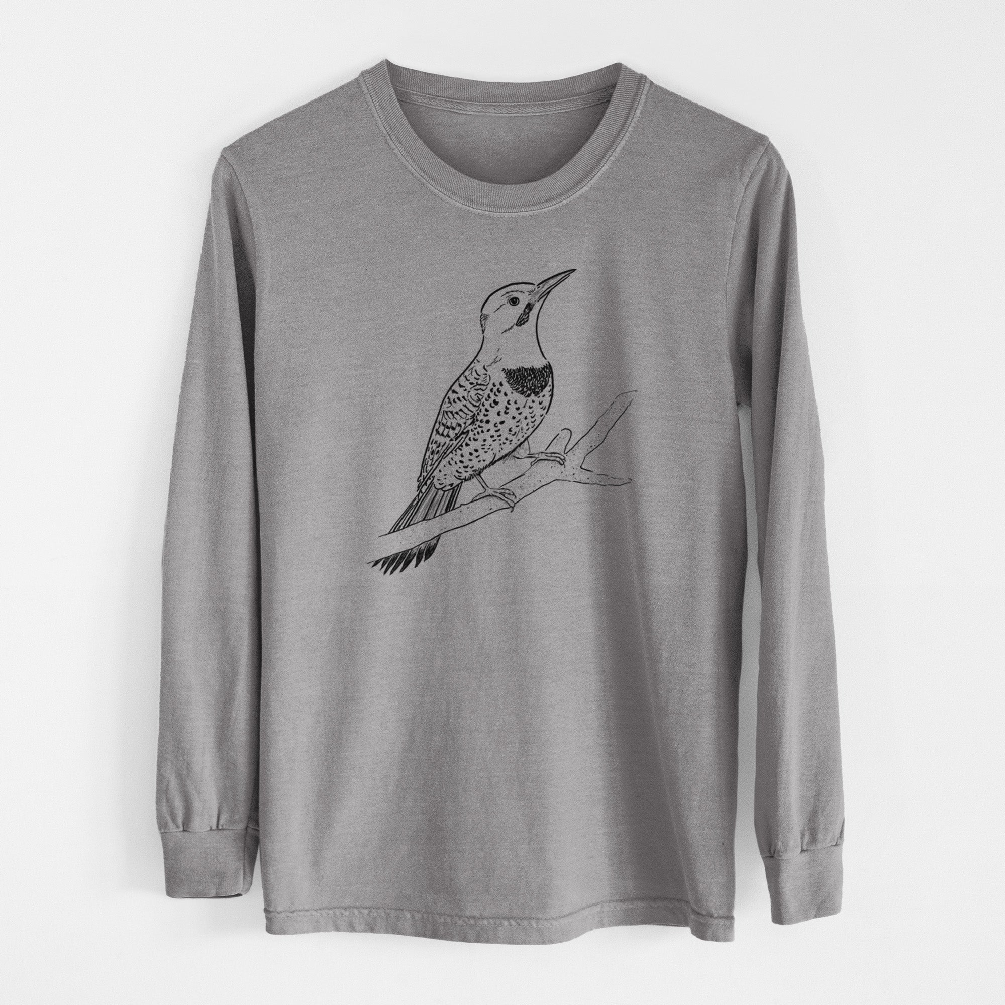 Northern Flicker (Yellow-shafted) - Colaptes auratus - Unisex Comfort Colors 100% Cotton Long Sleeve