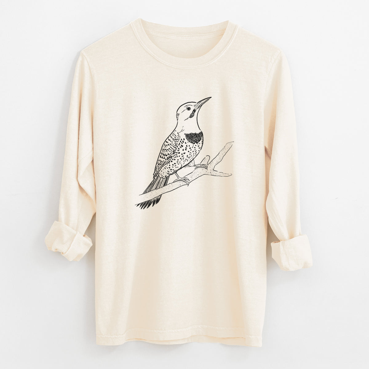 Northern Flicker (Yellow-shafted) - Colaptes auratus - Unisex Comfort Colors 100% Cotton Long Sleeve