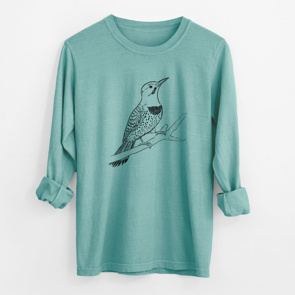 Northern Flicker (Yellow-shafted) - Colaptes auratus - Unisex Comfort Colors 100% Cotton Long Sleeve