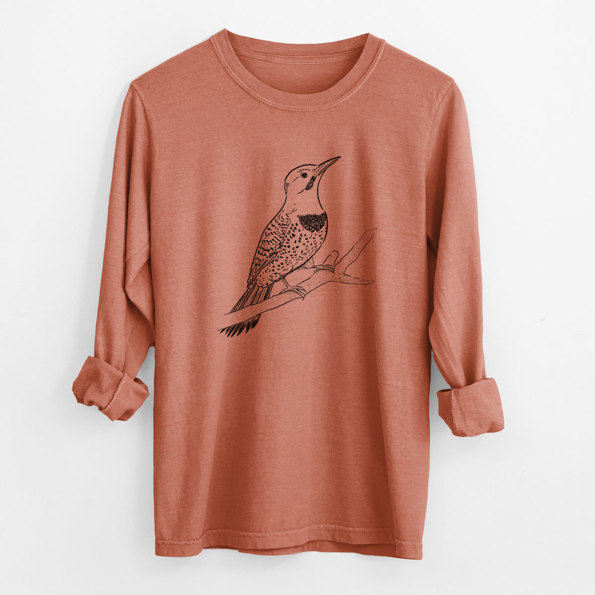 Northern Flicker (Yellow-shafted) - Colaptes auratus - Unisex Comfort Colors 100% Cotton Long Sleeve