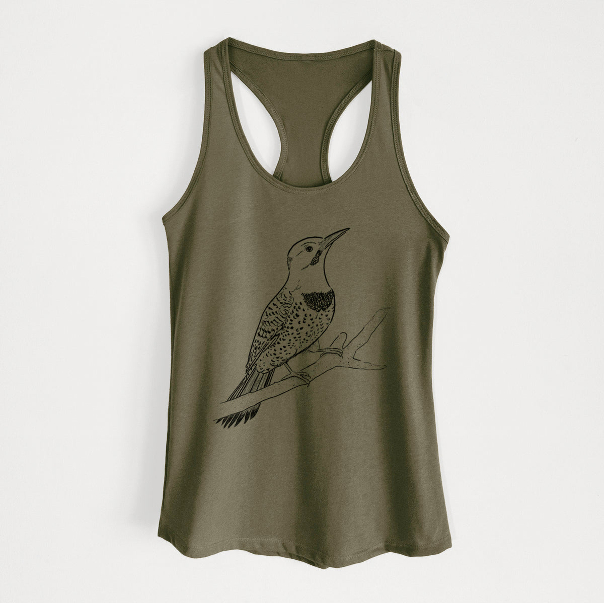 Northern Flicker (Yellow-shafted) - Colaptes auratus - Women's Racerback Tanktop