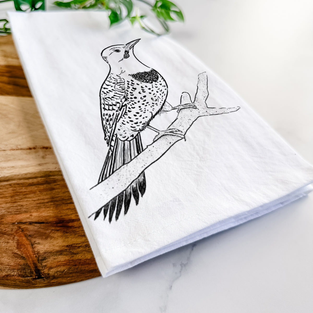 Northern Flicker (Yellow-shafted) - Colaptes auratus Tea Towel
