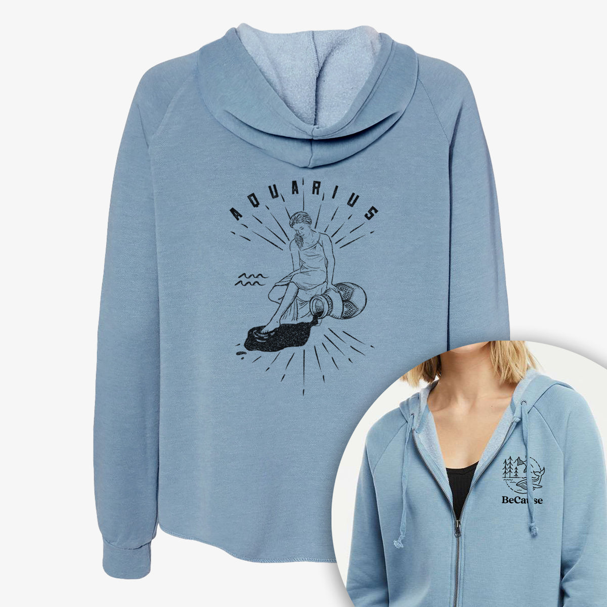 Aquarius - Water Bearer - Women&#39;s Cali Wave Zip-Up Sweatshirt