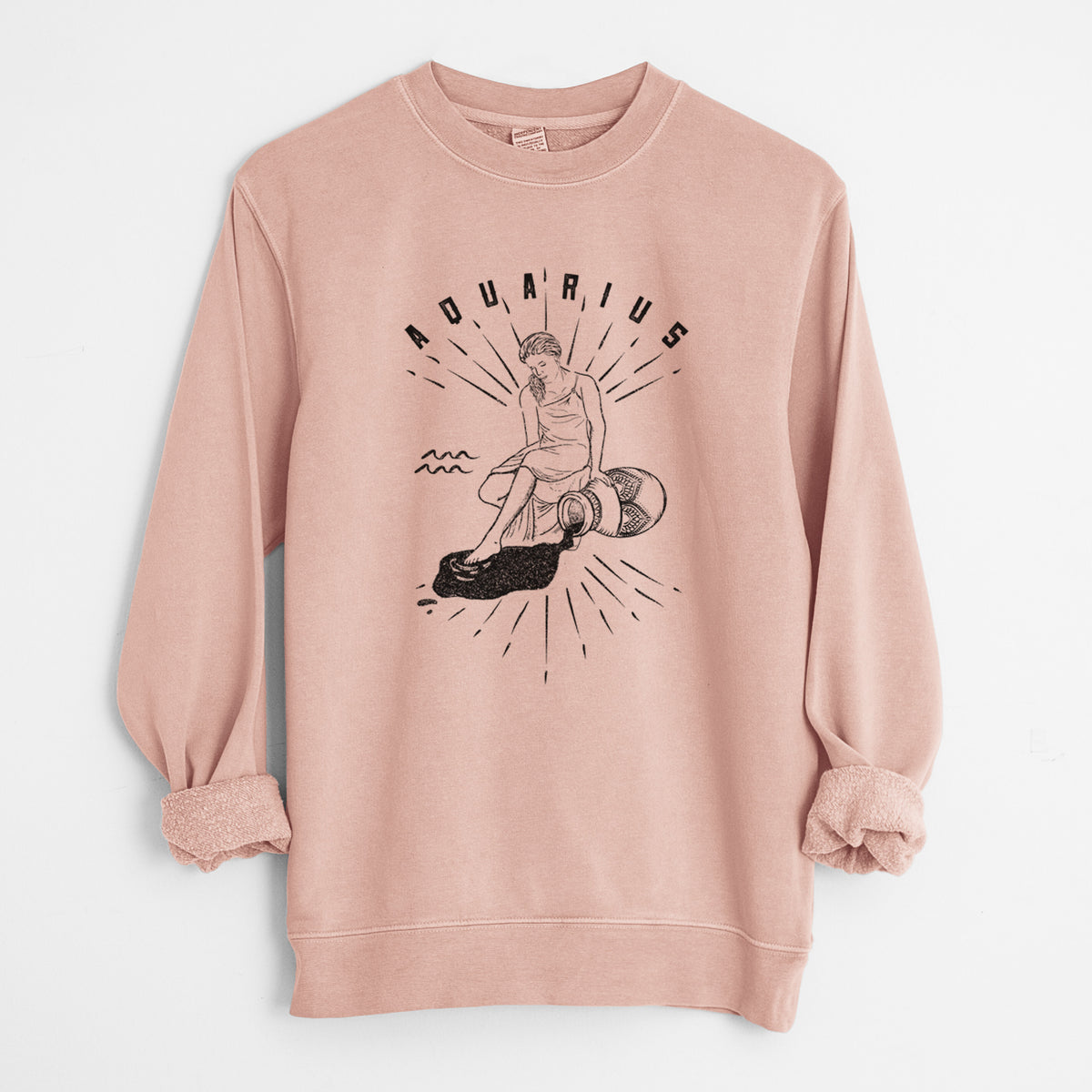 Aquarius - Water Bearer - Unisex Pigment Dyed Crew Sweatshirt