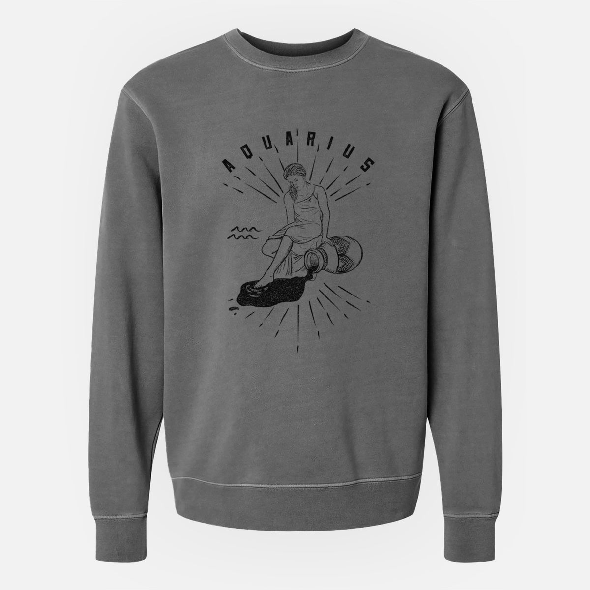 Aquarius - Water Bearer - Unisex Pigment Dyed Crew Sweatshirt