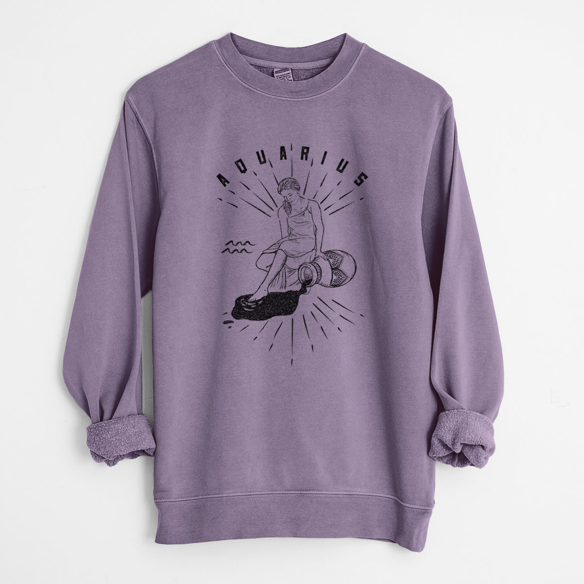 Aquarius - Water Bearer - Unisex Pigment Dyed Crew Sweatshirt