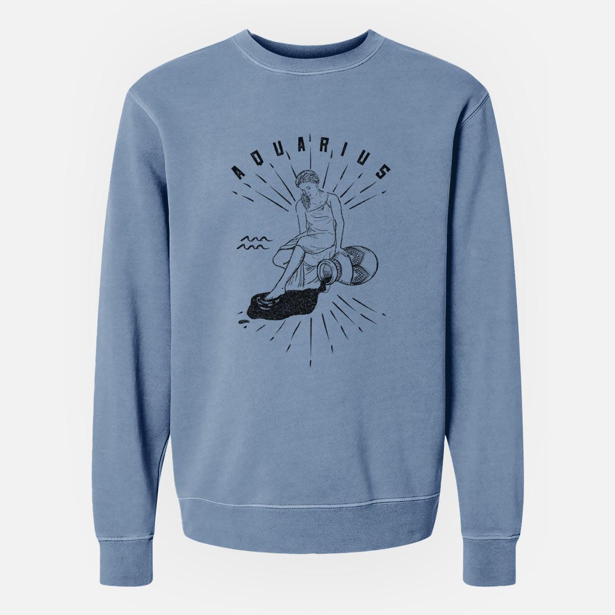 Aquarius - Water Bearer - Unisex Pigment Dyed Crew Sweatshirt