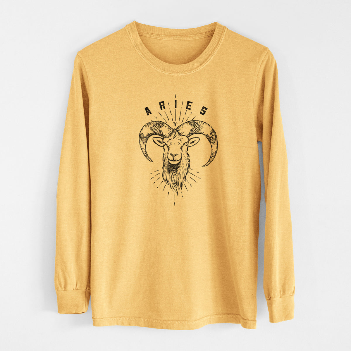 Aries - Ram - Men&#39;s Heavyweight 100% Cotton Long Sleeve