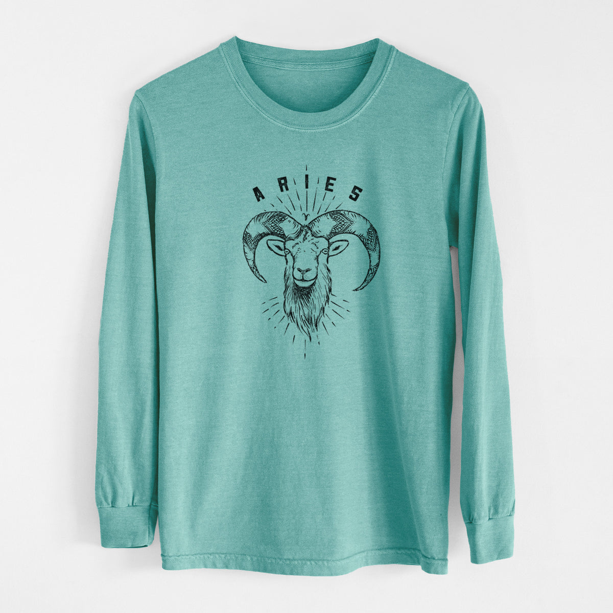 Aries - Ram - Men&#39;s Heavyweight 100% Cotton Long Sleeve