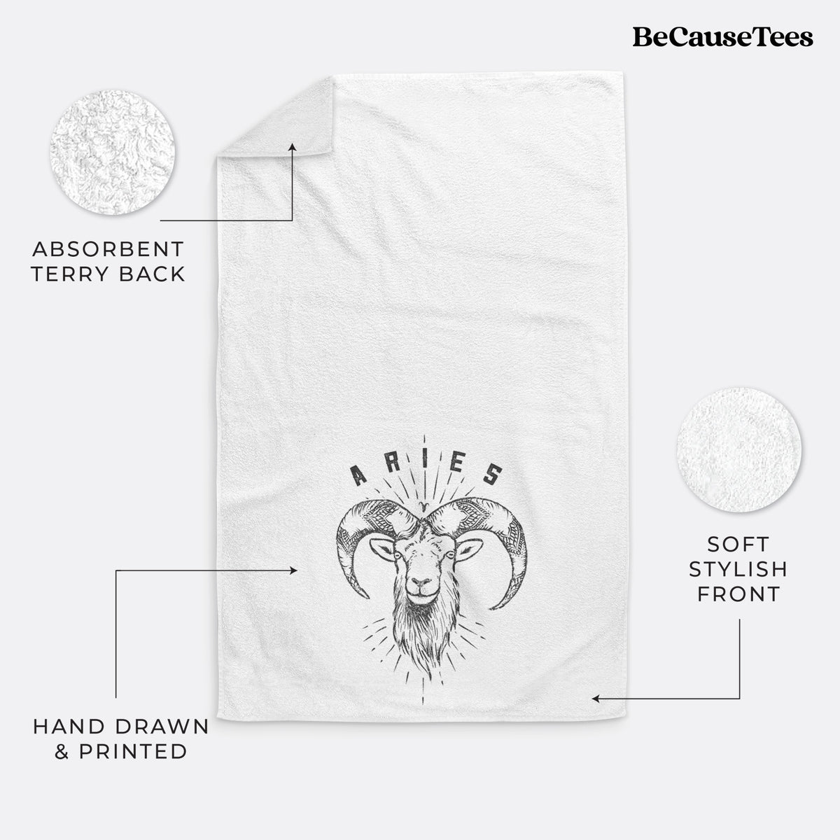 Aries - Ram Premium Decorative Hand Towel