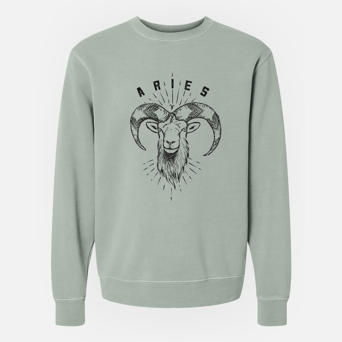 Aries - Ram - Unisex Pigment Dyed Crew Sweatshirt