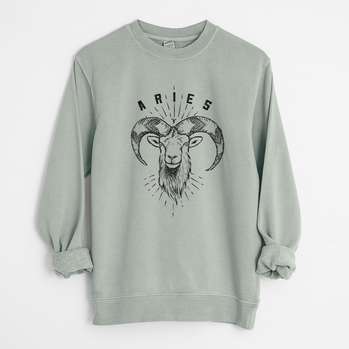 Aries - Ram - Unisex Pigment Dyed Crew Sweatshirt