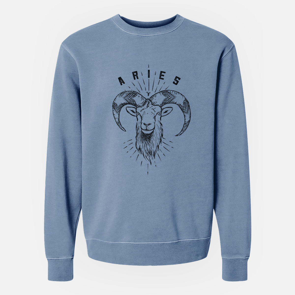 Aries - Ram - Unisex Pigment Dyed Crew Sweatshirt