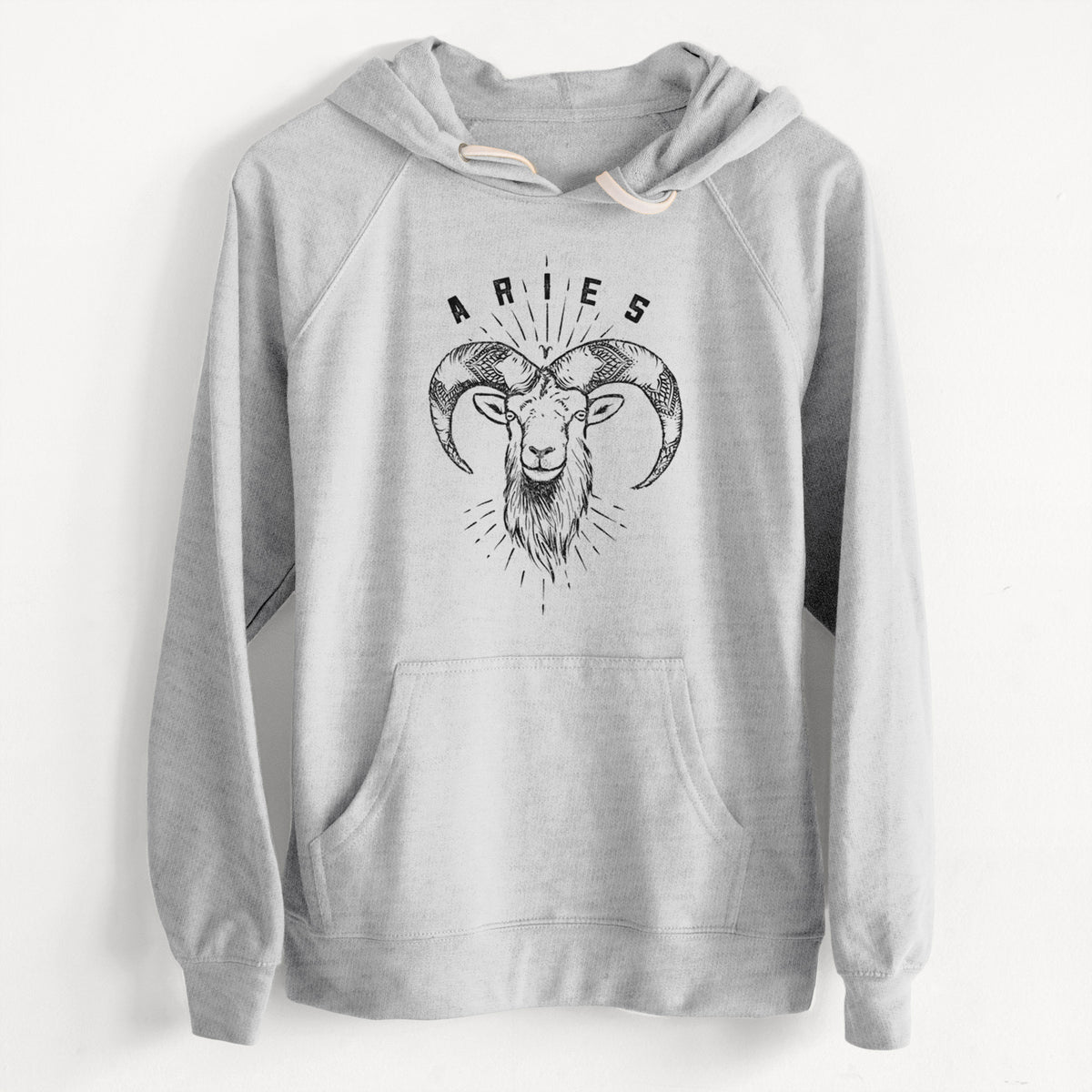 Aries - Ram  - Unisex Slim Fit Loopback Terry Hoodie