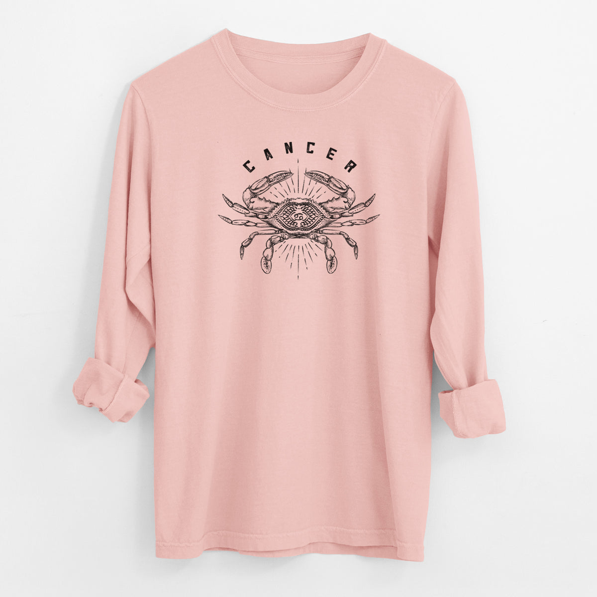 Cancer - Crab - Men&#39;s Heavyweight 100% Cotton Long Sleeve