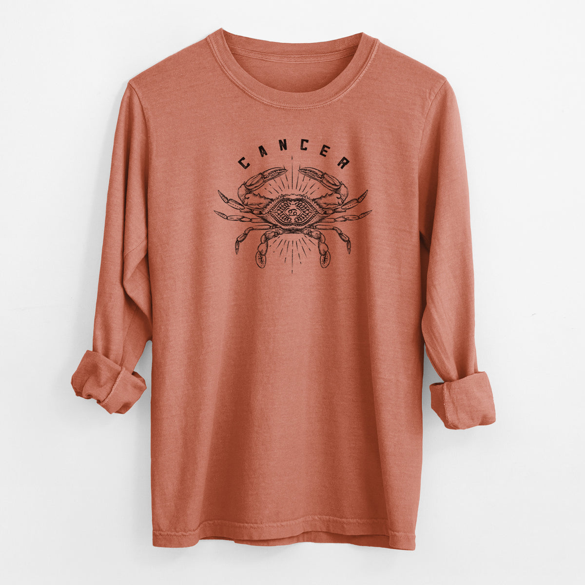 Cancer - Crab - Men&#39;s Heavyweight 100% Cotton Long Sleeve