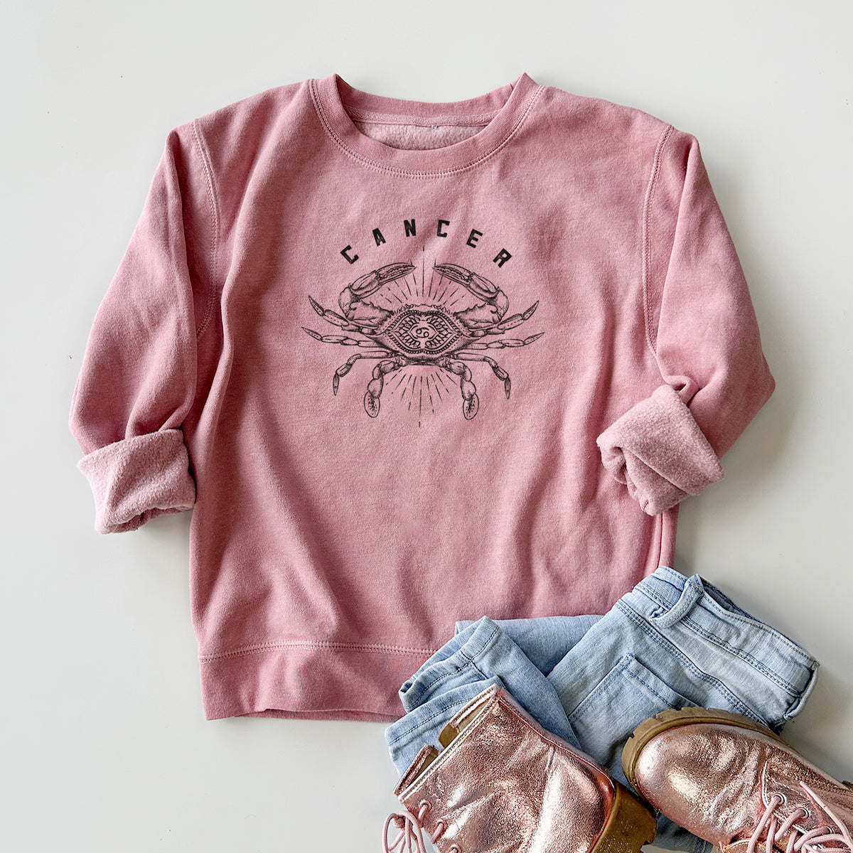 Cancer - Crab - Youth Lightweight Crewneck Sweatshirt