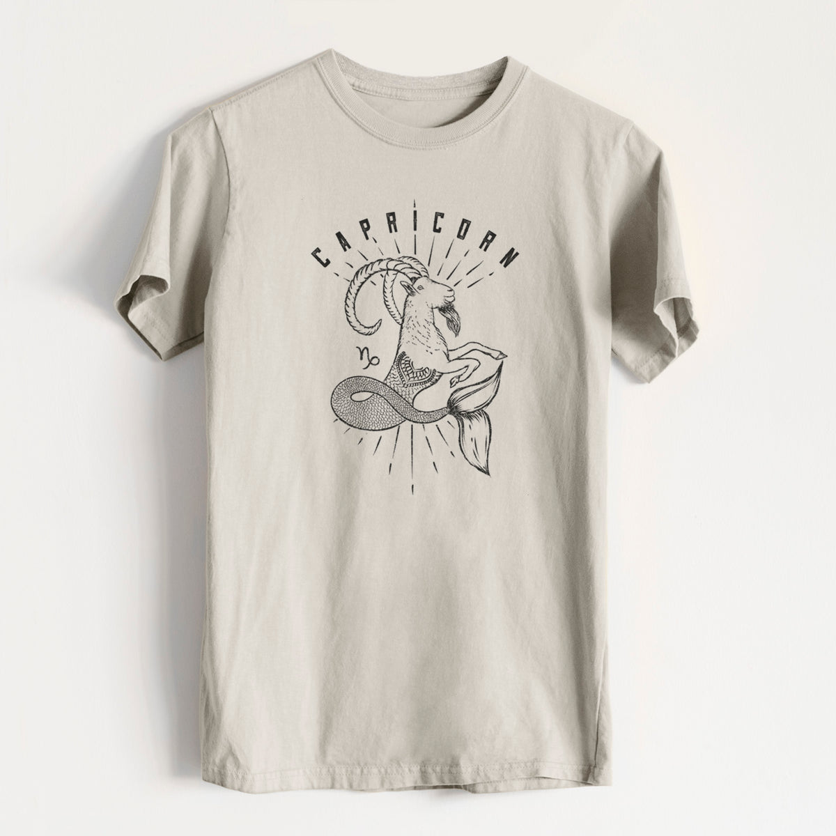 Capricorn - Sea Goat - Heavyweight Men&#39;s 100% Organic Cotton Tee