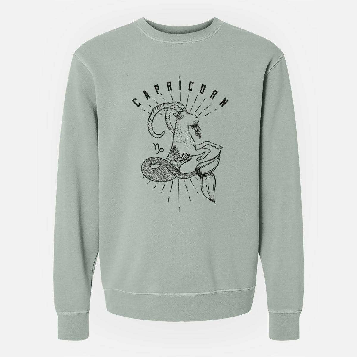 Capricorn - Sea Goat - Unisex Pigment Dyed Crew Sweatshirt