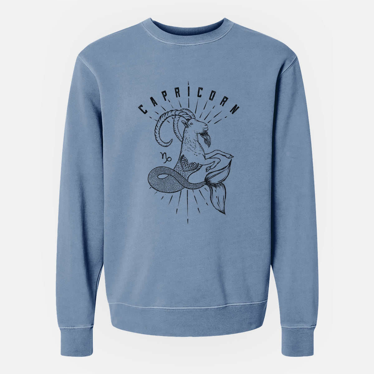 Capricorn - Sea Goat - Unisex Pigment Dyed Crew Sweatshirt