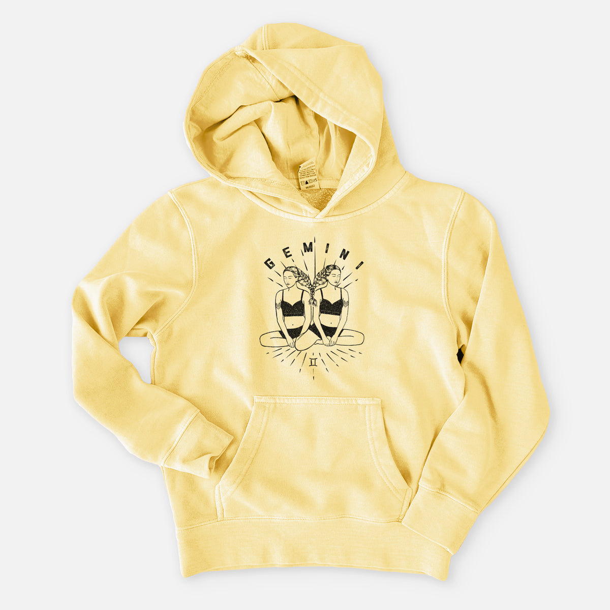 Gemini - Twins - Youth Pigment Dyed Hoodie