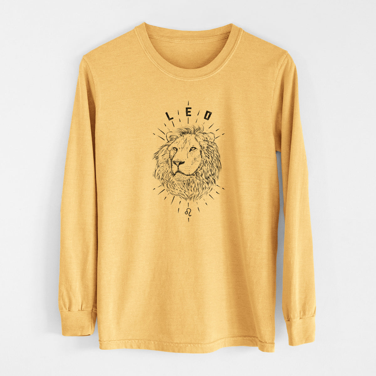 Leo - Lion - Men&#39;s Heavyweight 100% Cotton Long Sleeve