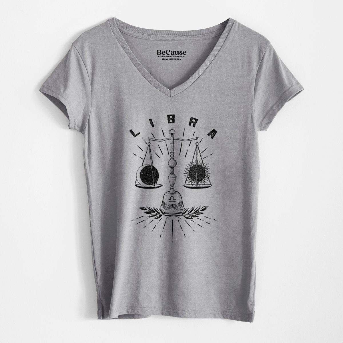 Libra - Balanced Scales - Women&#39;s 100% Recycled V-neck