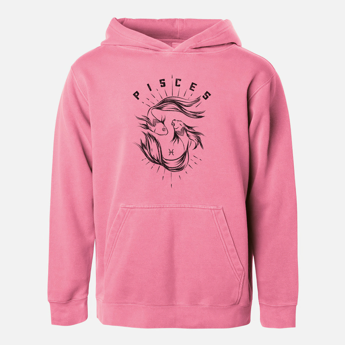 Pisces - Fish - Youth Pigment Dyed Hoodie