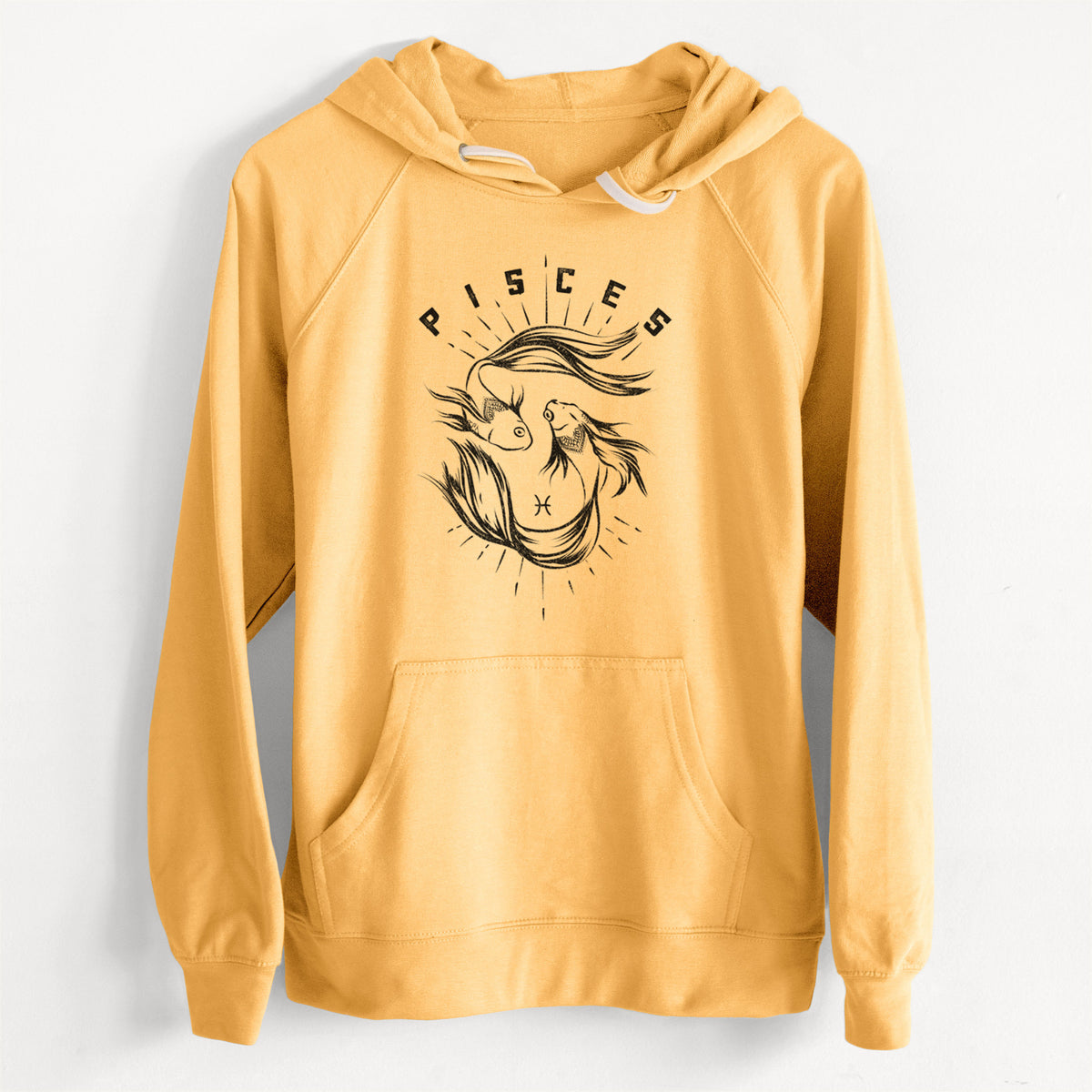 Pisces - Fish  - Unisex Slim Fit Loopback Terry Hoodie