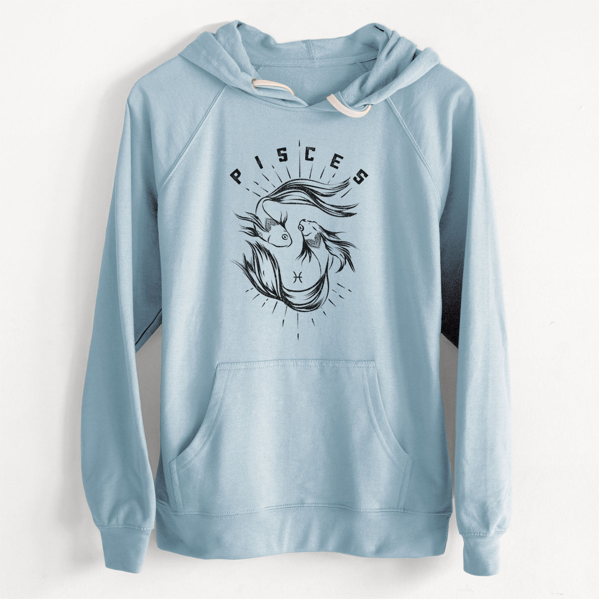 Pisces - Fish  - Unisex Slim Fit Loopback Terry Hoodie