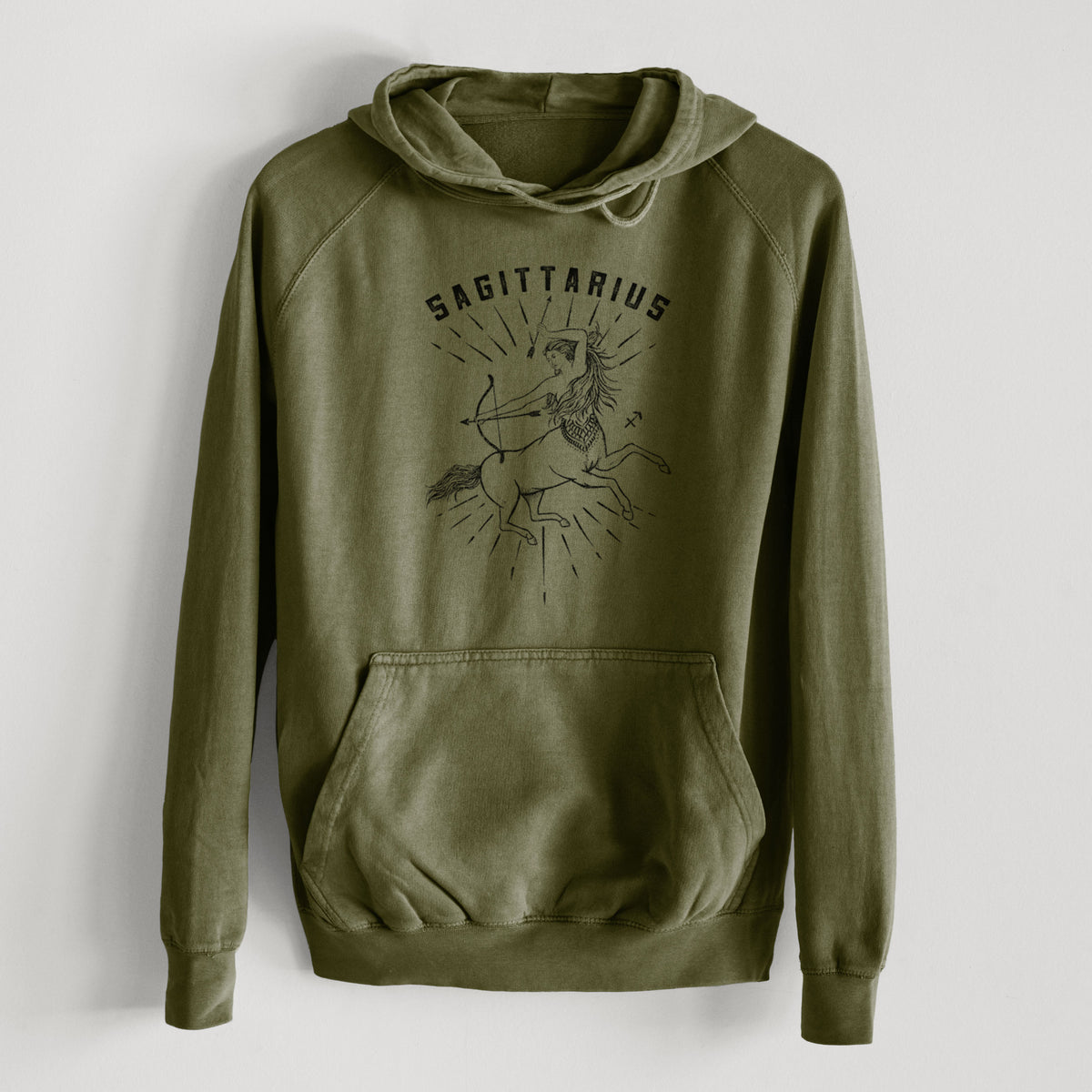 Sagittarius - Archer&#39;s Spirit  - Mid-Weight Unisex Vintage 100% Cotton Hoodie