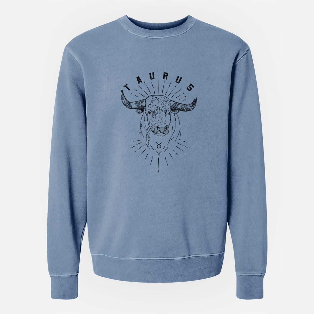 Taurus - Bull - Unisex Pigment Dyed Crew Sweatshirt
