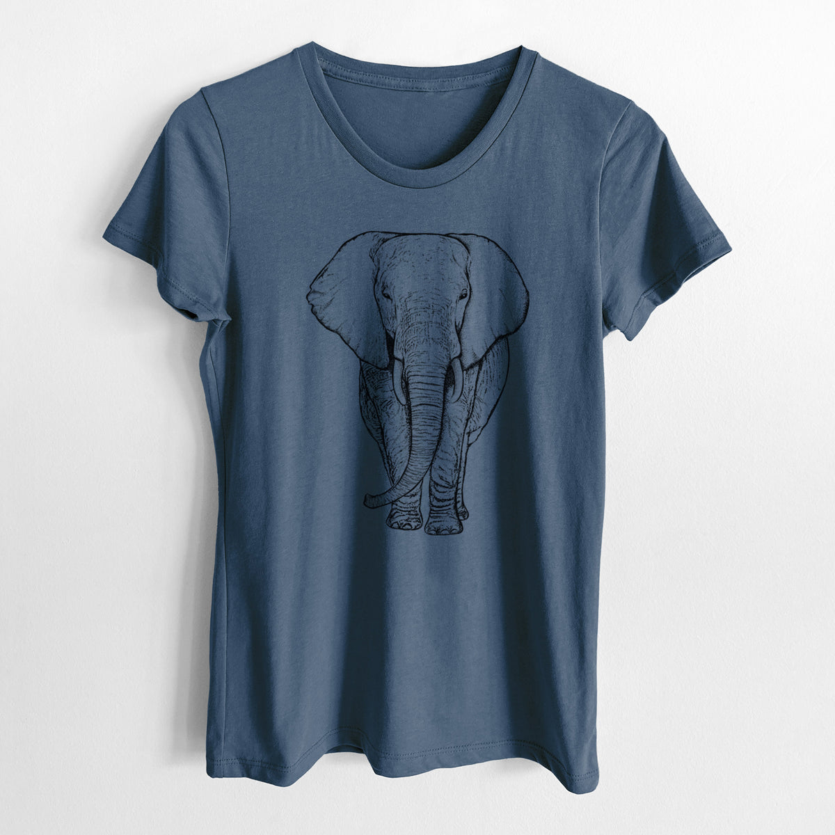 Loxodonta africana - African Elephant - Women&#39;s Crewneck - Made in USA - 100% Organic Cotton
