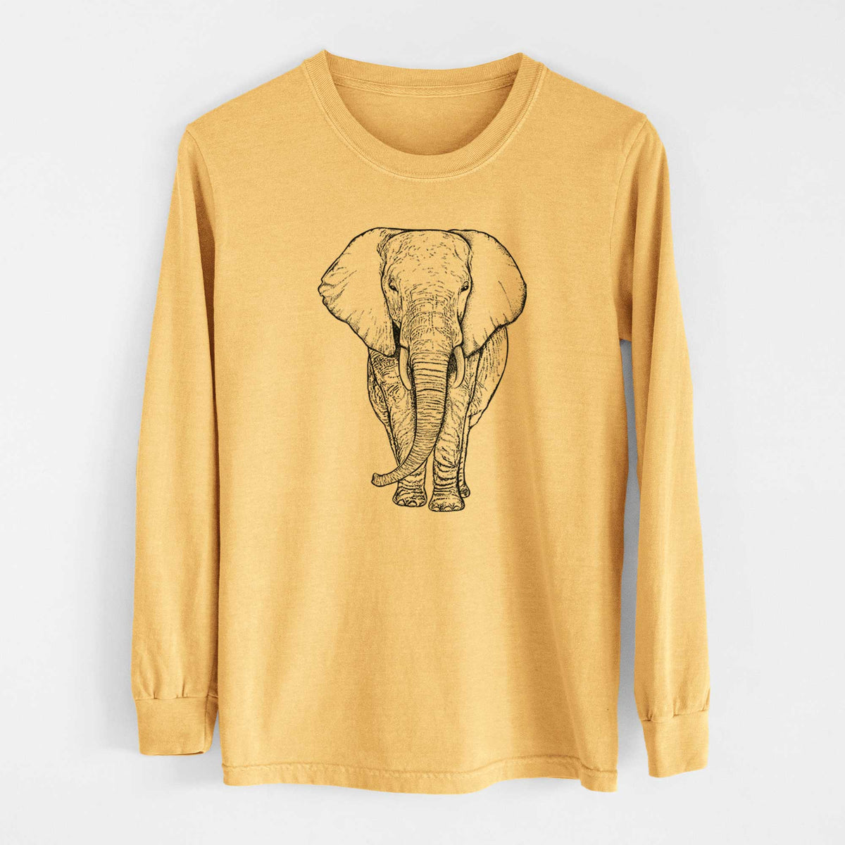 Loxodonta africana - African Elephant - Heavyweight 100% Cotton Long Sleeve