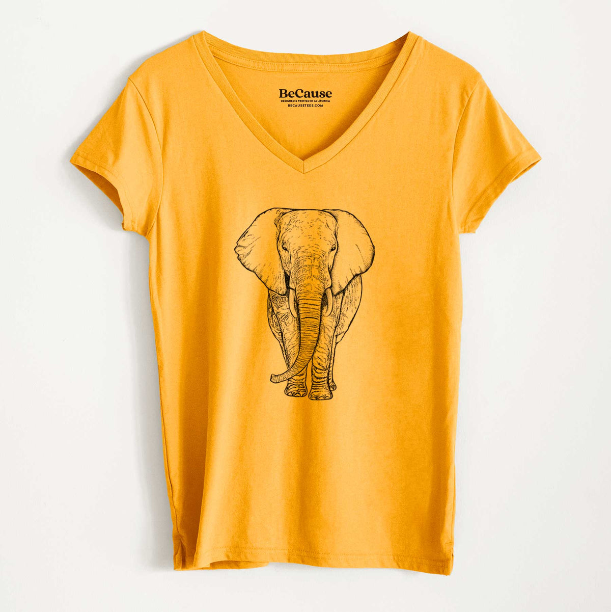 Loxodonta africana - African Elephant - Women&#39;s 100% Recycled V-neck
