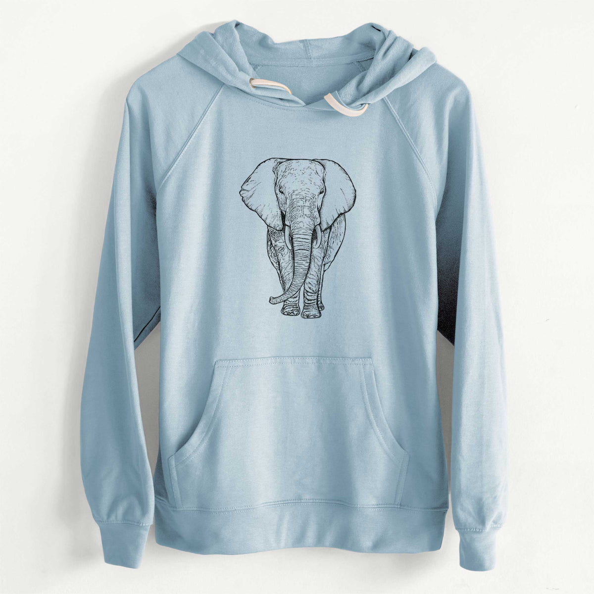 Loxodonta africana - African Elephant  - Slim Fit Loopback Terry Hoodie