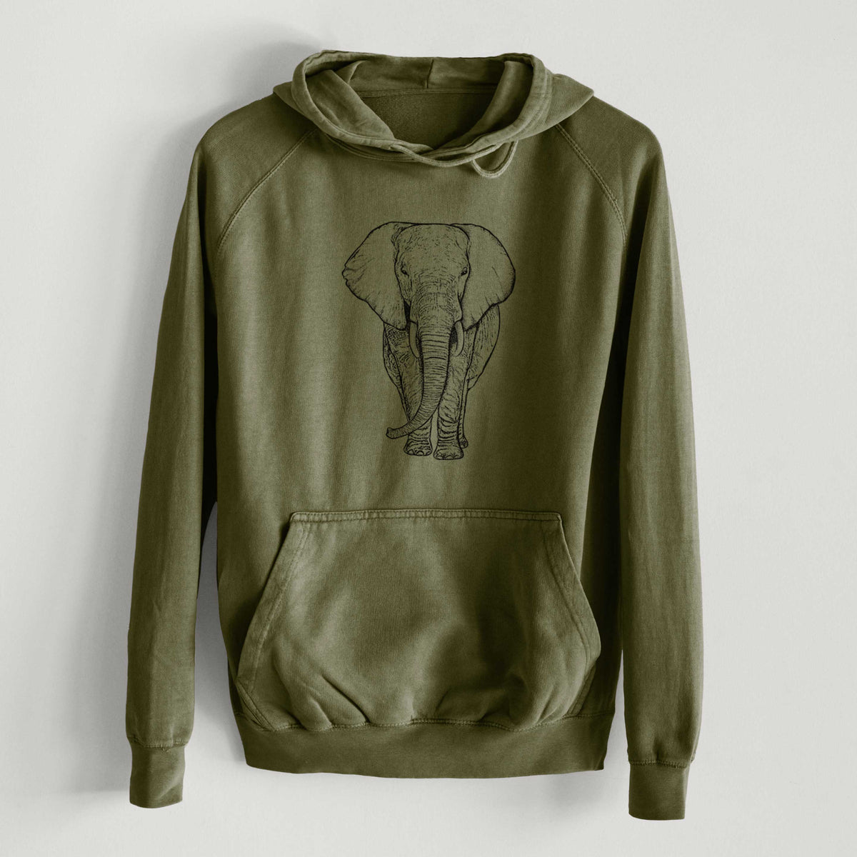 Loxodonta africana - African Elephant  - Mid-Weight Unisex Vintage 100% Cotton Hoodie