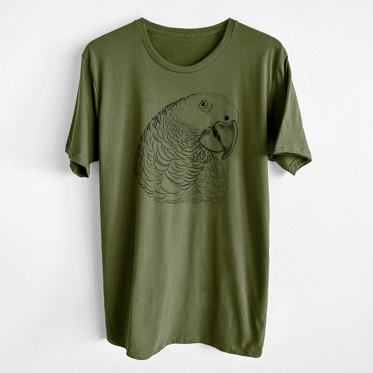 African Grey Parrot - Unisex Crewneck - Made in USA - 100% Organic Cotton
