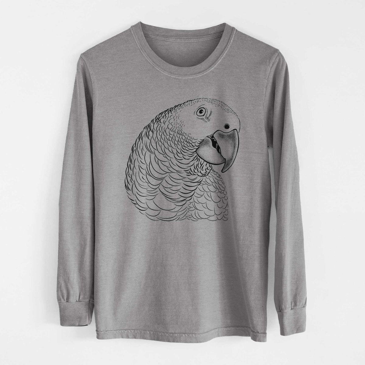 African Grey Parrot - Heavyweight 100% Cotton Long Sleeve