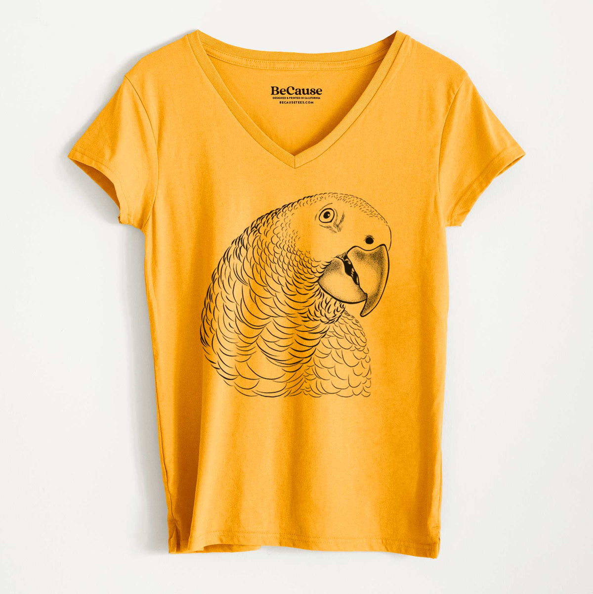 African Grey Parrot - Women&#39;s 100% Recycled V-neck